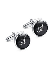 Carica l&#39;immagine nel visualizzatore di Gallery, BESTEEL Gioielli Gemelli Classico Iniziale Incisa per Uomo Alfabeto Lettera... - Ilgrandebazar