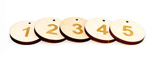OriginDesigned - Portachiavi Circolare, numerato da 1 a 5, in Legno 6 mm,...