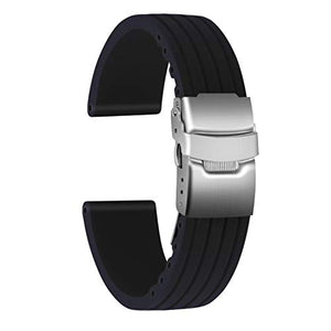 Ullchro Cinturini Orologi Impermeabile Bracciale Donna 22mm, Nero - Ilgrandebazar
