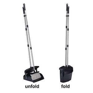 FITODO Scopa e Paletta con Coperchio—121 cm Altezza Complessiva Pali in Nero - Ilgrandebazar