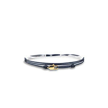Carica l'immagine nel visualizzatore di Gallery, Bracciale Sottile Da Uomo e Donna Con Chiusura a Clip Fatta a Mano - Gioielli Da Surfista - Bracciale In Tessuto Minimalista - 100% Impermeabile e Regolabile (Oro blu)