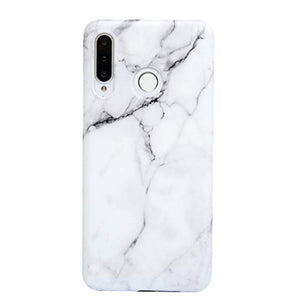 2x Cover per Huawei P30 Lite, Marmo TPU Gel Case Nero Bianco/ Grigio Bianco - Ilgrandebazar
