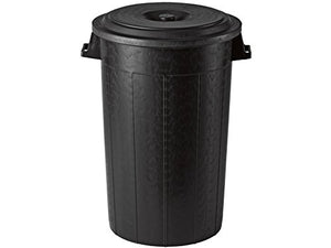 Stefanplast 25130 Bidone Immondizia con Coperchio, Plastica, Nero, 120 Litri