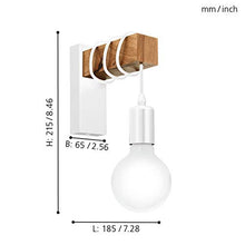 Carica l&#39;immagine nel visualizzatore di Gallery, EGLO Townshend illuminazione da parete Adatto per uso interno Bianco, Legno... - Ilgrandebazar