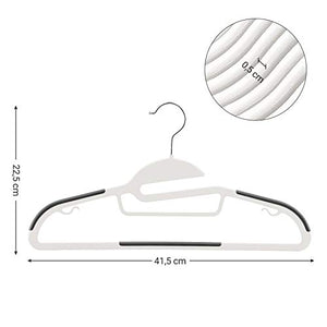 SONGMICS Set di 50 Grucce in Plastica, con Apertura a Bianco + Grigio