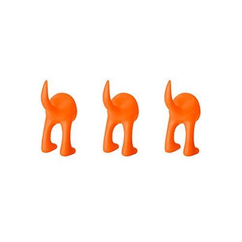 IKEA, set di 3 ganci appendiabiti a forma coda cane, per Orange - Ilgrandebazar
