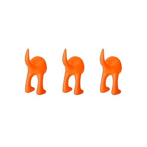 IKEA, set di 3 ganci appendiabiti a forma coda cane, per Orange - Ilgrandebazar