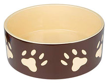 Carica l'immagine nel visualizzatore di Gallery, Trixie - Ciotola in ceramica con impronte 0,8 l/ø 16 cm, braun/taupe