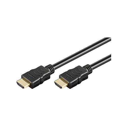 Goobay 69122 Cavo HDMI Standard con Ethernet, Dorato, Nero, 0.5m Lunghezza...