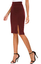 Carica l'immagine nel visualizzatore di Gallery, EXCHIC Donna Vita Alta Gonna Elastico Bodycon Midi XL, Vino Rosso - Ilgrandebazar