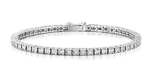 Bracciale Tennis in Argento 925 Rodiato con Zirconi Bianchi Taglio Diamante,... - Ilgrandebazar
