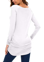 Carica l'immagine nel visualizzatore di Gallery, Urban GoCo Donna Maglia a Manica Lunga Maglietta Casual Draped S, Bianco - Ilgrandebazar