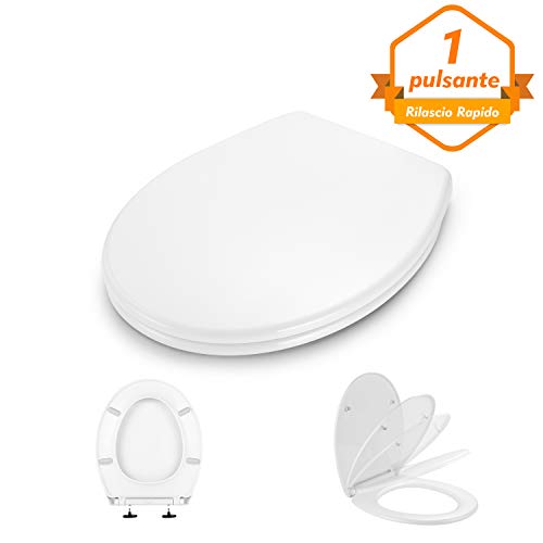 Sedile WC, Dalmo DBTS07TY Copriwater Universali O Forma, Tavoletta