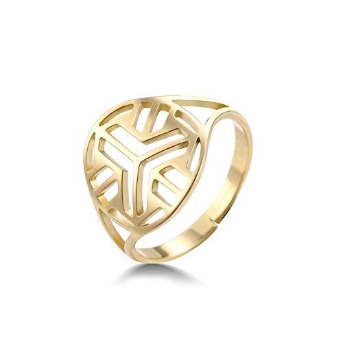 cooltime Anello da Donna in Acciaio Inox Trinity Hollow out Lady Oro - Ilgrandebazar