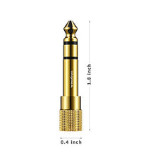 Carica l&#39;immagine nel visualizzatore di Gallery, TriLink Adattatore per Cuffie [Rame Placcato Oro] da Jack 6.35mm maschio a...