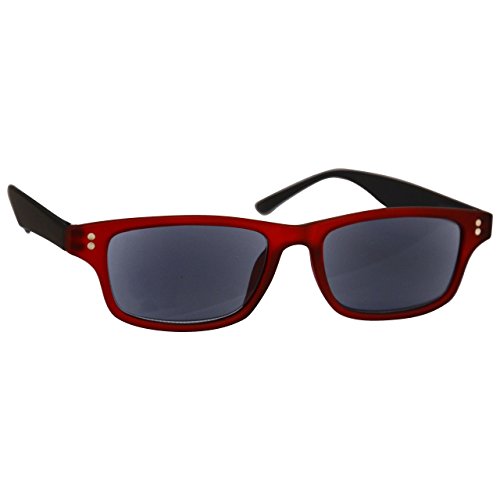 UV Reader Gommato Rosso Nero Lettori Sole Occhiali da Potenza ottica +1,00 - Ilgrandebazar