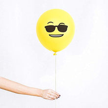 Carica l'immagine nel visualizzatore di Gallery, Goushy 100pcs Palloncini Colorati Emoji Emoticon per Compleanni Festa giallo - Ilgrandebazar