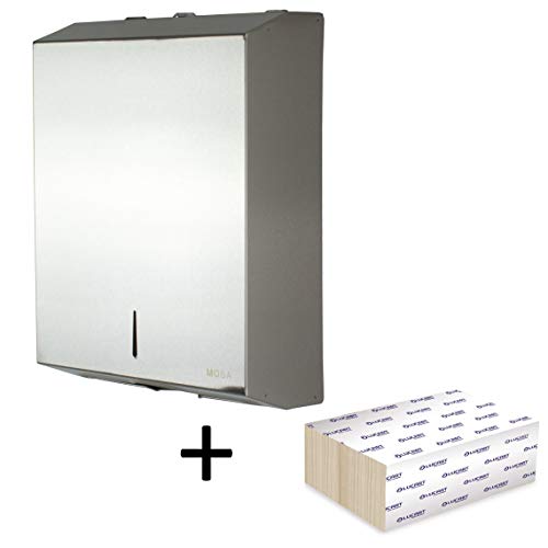 Mosa - Dispenser per asciugamani in acciaio inox spazzolato 201. Supporto L