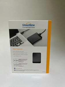 UnionSine Hard Disk Esterno 2,5" 500GB Ultra Slim Portatile USB3.0 SATA HDD Storage per PC, Macbook, PS4, PS5, Xbox series, Wii u, TV (Nero) HD2510