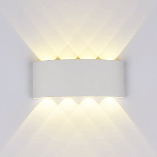 Lampade da Parete Moderne,8W LED Applique Esterne interne in Bianco