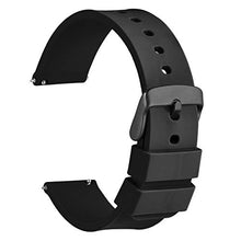 Carica l'immagine nel visualizzatore di Gallery, WOCCI 14mm 18mm 20mm 22mm 24mm Orologi Cinturino in Silicone 20mm, Nero