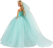 Carica l&#39;immagine nel visualizzatore di Gallery, Miunana Abito Vestito da Sposa Grande Lussuoso Spalle Scoperte + Velo per... - Ilgrandebazar