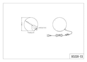 Reality R5220-07 Pingpong Lampada Tavolo, 1xE27, 25 W, Bianco, 18.5 Bianco