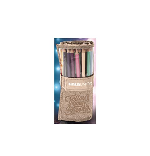 Astuccio Rotolo 25 Pastelli TINTA UNITA Glitter-Segui i Tuoi 1 Oro Rosa