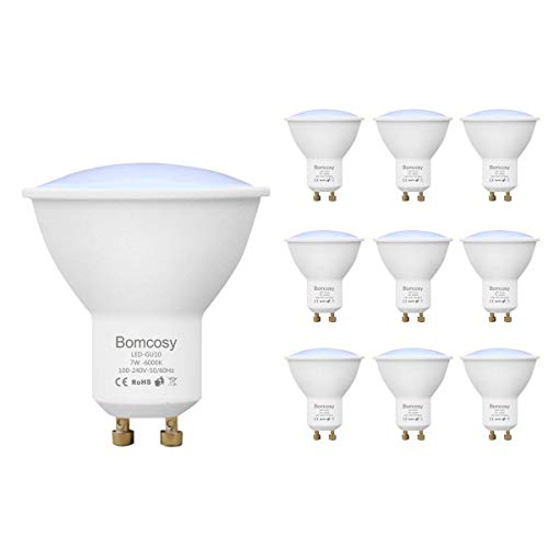 Bomcosy Lampadina LED GU10 7W, Non Dimmerabile, Bianco Freddo 6000k - Ilgrandebazar