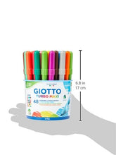 Carica l&#39;immagine nel visualizzatore di Gallery, GIOTTO Turbo Maxi - Barattolo Da 48 Pennarelli A Punta Larga, 5 mm, Super Lavabili