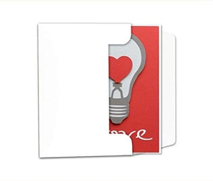 Love - lampadina- cuore - biglietto d'auguri (formato 15 x 10,5 cm) - vuoto... - Ilgrandebazar