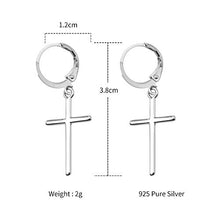 Carica l&#39;immagine nel visualizzatore di Gallery, WikiMiu Orecchini da uomo in argento 925 con pendenti Croce, Gioielli di... - Ilgrandebazar