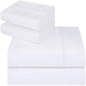 Utopia Bedding - Set Lenzuola Letto - Spazzolata Microfibra - King, Bianco - Ilgrandebazar