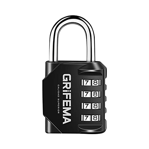 GRIFEMA serratura a combinazione 4 cifre, serratura con codice numerico in lega di zinco, robusta, sicura, serrature per armadietto, garage, cancello, capannone, scuola, palestra