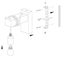 Carica l&#39;immagine nel visualizzatore di Gallery, EGLO 32917 - Applique da parete in metallo, Nero/Legno [Classe di efficienza... - Ilgrandebazar