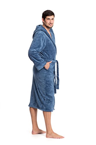 ZOLLNER Accappatoio in Microfibra Unisex, tg. L, Blu, Altri Colori Large, Blu