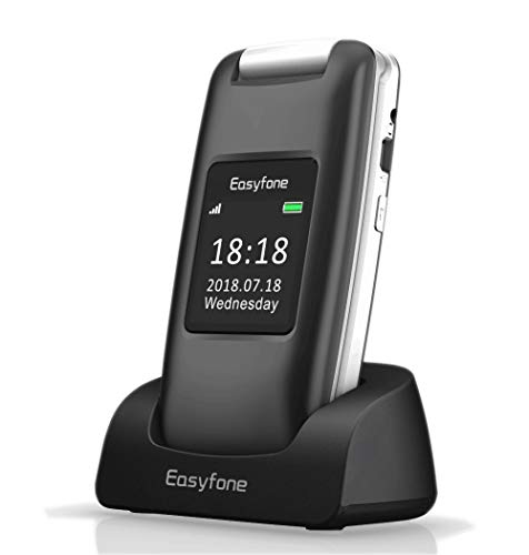 Easyfone Prime A1 3G Telefono Cellulare a Conchiglia per Anziani, Nero - Ilgrandebazar