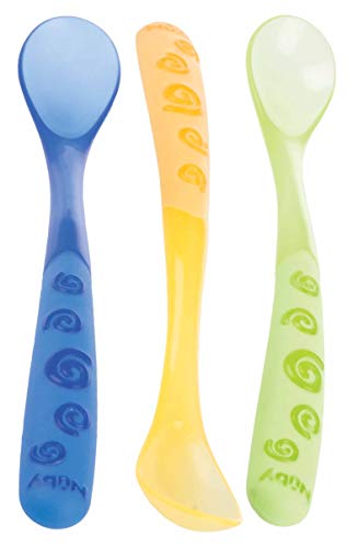 Nuby Cucchiaino svezzamento, manico lungo, set da 3 - Ilgrandebazar