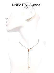 Collana rosario in Argento 925 placcato rosa - Linea Italia gioielli Made in... - Ilgrandebazar