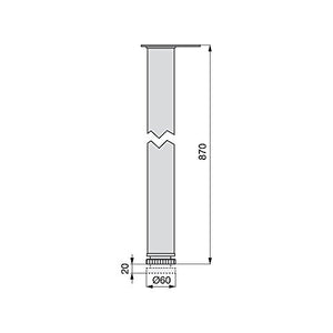 Emuca - Gamba regolabile per tavolo Ø60x870mm, kit di 1 Cromato - Ilgrandebazar