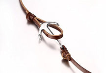 Carica l&#39;immagine nel visualizzatore di Gallery, Vnox Bracciale unisex in acciaio inossidabile e pelle marrone, con àncora, a... - Ilgrandebazar