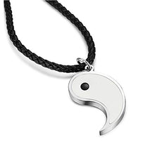 Carica l&#39;immagine nel visualizzatore di Gallery, BESTEEL Gioielli 3MM in Pelle Ciondolo Tai Chi Collana per Uomo E Donna... - Ilgrandebazar