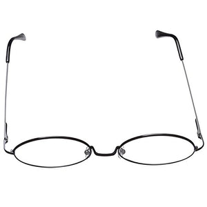 TRIXES Occhiali Tondi Unisex - con Lenti Trasparenti Stile Nero - Ilgrandebazar