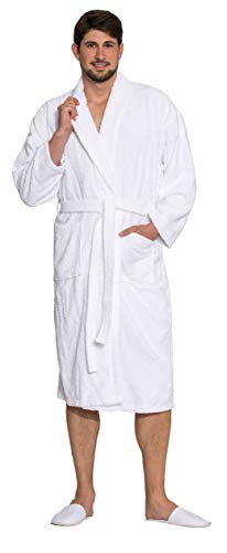 ZOLLNER Accappatoio Unisex Bianco con Collo a Scialle, 6XL, Cotone, Altre 6XL