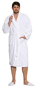 ZOLLNER Accappatoio Unisex Bianco con Collo a Scialle, 6XL, Cotone, Altre 6XL