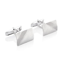 Carica l&#39;immagine nel visualizzatore di Gallery, Sterling - Gemelli da uomo in argento 925 spazzolato, con custodia...