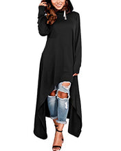 Carica l'immagine nel visualizzatore di Gallery, ZANZEA Donna Vestiti con Maniche Lunghe Asimmetrico Elegante Abito L, X-nero - Ilgrandebazar