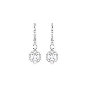 Swarovski Orecchini A Buco Sparkling Dance Round, Cristallo Bianco, Rodiati,... - Ilgrandebazar