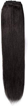 Carica l&#39;immagine nel visualizzatore di Gallery, Rich Choices Extension Capelli Veri Clip Full Head Remy Human Hair Extensions Clip 8 Fasce Naturalei Lunga 20cm Pesa 65g, #1B Nero Naturale 20 cm (65 g) #1B Nero Naturale