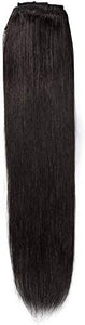 Rich Choices Extension Capelli Veri Clip Full Head Remy Human Hair Extensions Clip 8 Fasce Naturalei Lunga 20cm Pesa 65g, #1B Nero Naturale 20 cm (65 g) #1B Nero Naturale